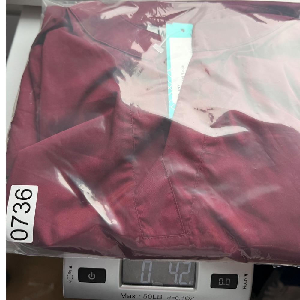 WD·NY Blouse Women 2X Burgundy NWT Eyelet Sleeve Split Neck Pullover Top - Picture 9 of 9